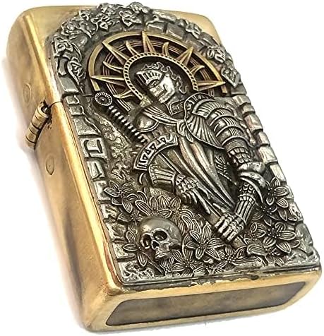 Brass Lighter Case Handmade Gift for Men,Lighter Pouches Protective Storage Case Holder for Father, Boyfriend, Husband Stylish Design for Home Everyday Carry Outdoor Hiking Camping