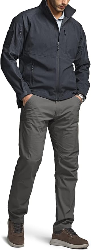 CQR Men's Tactical Softshell Jacket, Winter Warm Fleece Lined Coat, Water Resistant Outdoor Hunting Hiking Rain Windbreaker