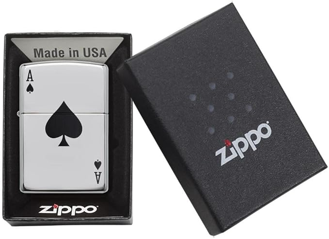 Personalized Zippo Ace of Spades Classic Oil Windproof Lighter Free Engraving - Christmas, Halloween & Valentines Day Gift (High Polish)