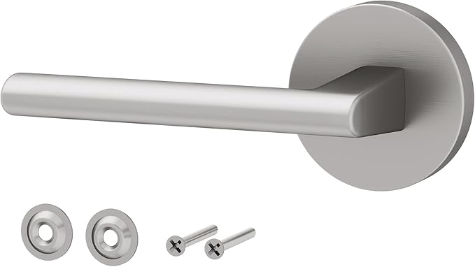 Okun Brio Dummy Door Handle – 1 Pack, Reversible, Non-Turning Lever for Closet, Pantry, or Hallway Doors – Brushed Nickel Finish