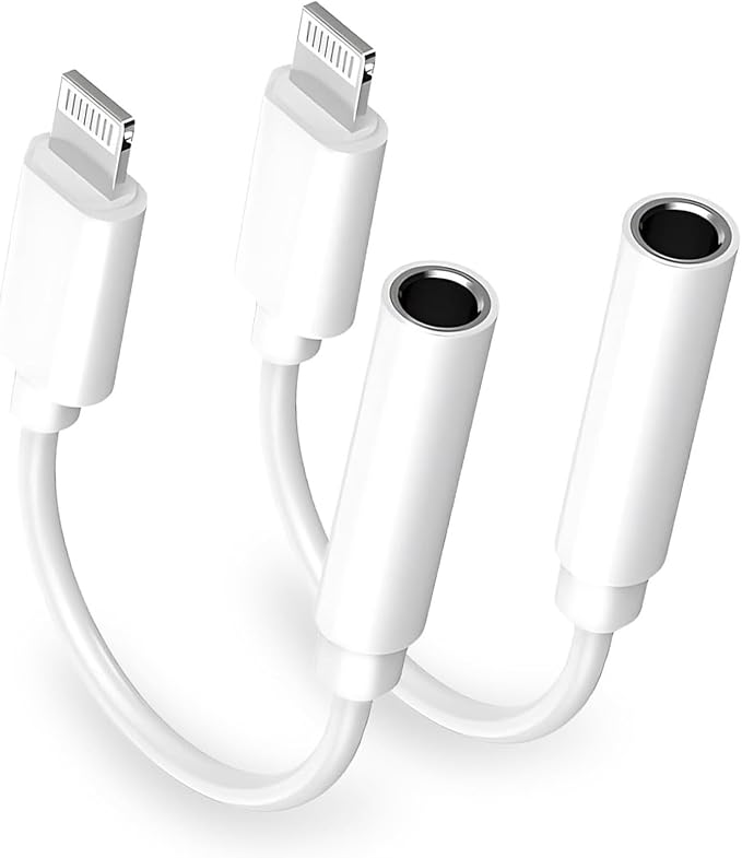 [Apple MFi Certified] Apple iPhone 14 Pro Max Headphone Adapter, 2 Pack Lightning to 3.5 mm Headphone Jack Aux Audio Cable Dongle Adapter Compatible with iPhone 14 13 12 11 Pro Max XS XR X 8 iPad
