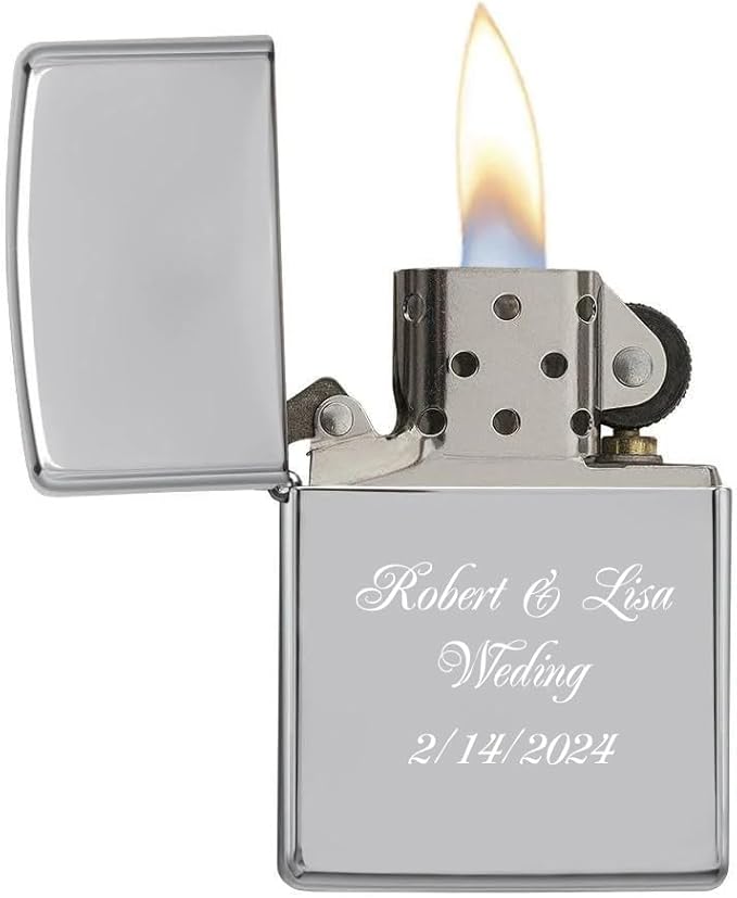 Customized Personalized ZIPPO Classic Windproof Oil Lighter Engraving (Chrome)