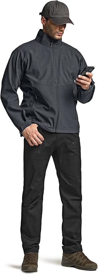 CQR Men's Tactical Softshell Jacket, Winter Warm Fleece Lined Coat, Water Resistant Outdoor Hunting Hiking Rain Windbreaker