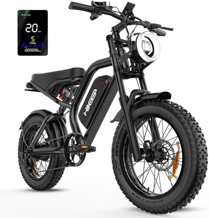 Electric Dirt Bike for Adults - Peak 1500W/3000W Electric Bikes, 28-40MPH, 48V/52V 15.6Ah/25Ah/40Ah, 70-120 Mile(PAS Mode), 16/20 Inch All-Terrain Fat Tire Electric Motorcycle