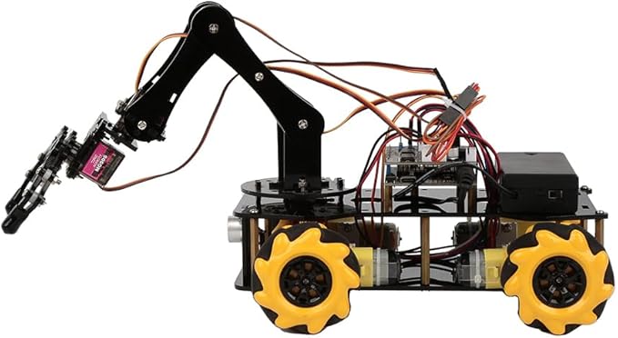 Robotics for Kids Ages 12-16, ACEBOTT Smart Robot Arm with 5DOF + Tank Car, STEM Toys Coding Kit Compatible with Arduino & Scratch, App & Remote Control, Gift for Kids & Teens