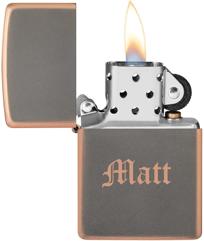 Customized Personalized ZIPPO Classic Windproof Oil Lighter Engraving (Rustic Bronze)