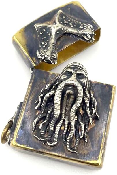 Brass Lighter Case Handmade Gift for Men,Lighter Pouches Protective Storage Case Holder for Father, Boyfriend, Husband Stylish Design for Home Everyday Carry Outdoor Hiking Camping