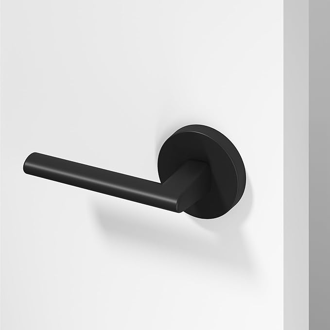 Okun Brio Dummy Door Handle – 1 Pack, Reversible, Non-Turning Lever for Closet, Pantry, or Hallway Doors – Matte Black Finish