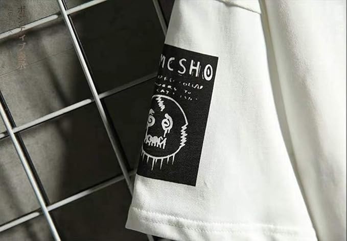 DUDHUH Men’s T-Shirts Techwear Japanese Streetwear Hip Hop Short Sleeve Shirts for Men