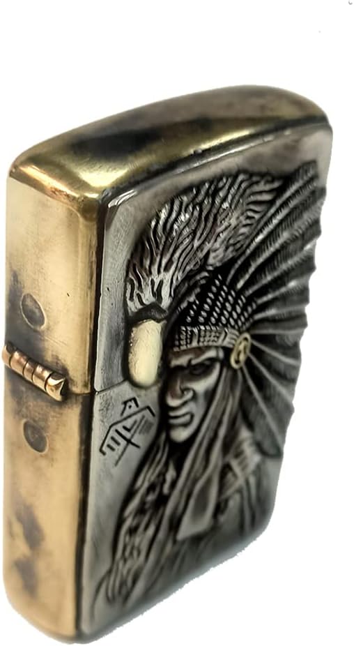 Brass Lighter Case Handmade Gift for Men,Lighter Pouches Protective Storage Case Holder for Father, Boyfriend, Husband Stylish Design for Home Everyday Carry Outdoor Hiking Camping
