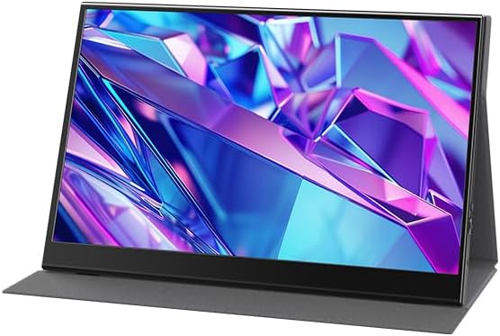 SANSUI Portable Monitor 15.6inch 1080P FHD USB-C, HDMI Computer Display HDR IPS Gaming Monitor w/Premium Smart Cover & Screen Protector, Speakers, for Laptop PC MAC Phone PS4 Xbox Switch