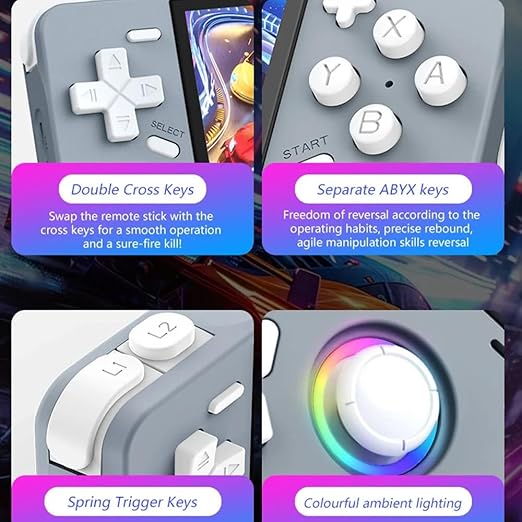 Old Arcade Retro Handheld Game Console - Open Source Linux System, 3.5-inch Full-Lamination Screen, 18000+ Classic Games, 4000mAh Battery Portable Handheld (Glacial Blue)