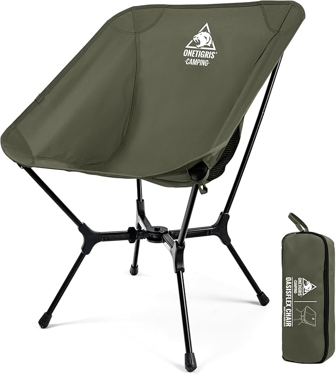 ONETIGRIS OasisFlex Camping Chair,Portable Chair with Carry Bag,Great for Camping,Beach,Picnic,Park,Lawn,Sports and Outdoor Events