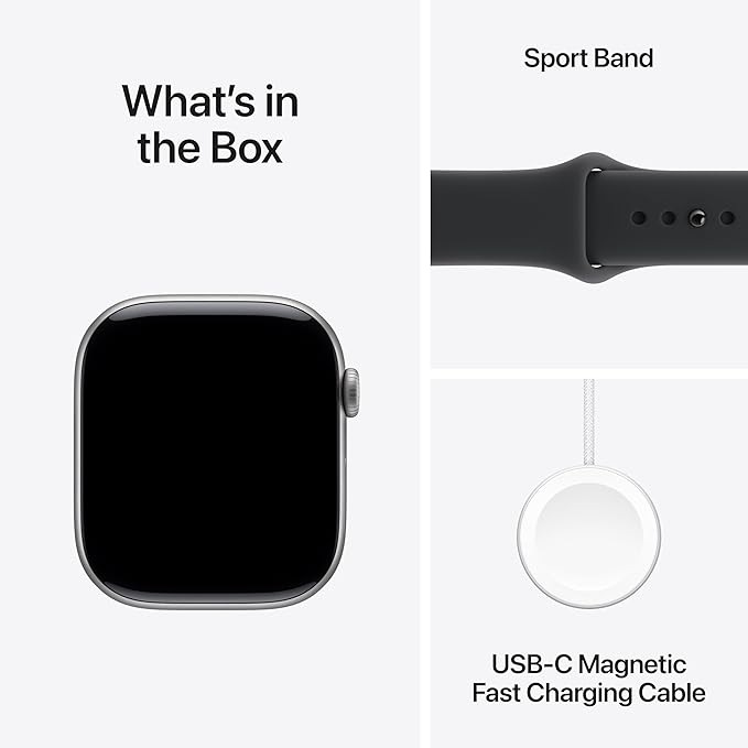Apple Watch Series 11 [GPS 46mm] Smartwatch with Space Grey Aluminium Case with Black Sport Band - M/L. Sleep Score, Fitness Tracker, Health Monitoring with AppleCare+ (2 Years)