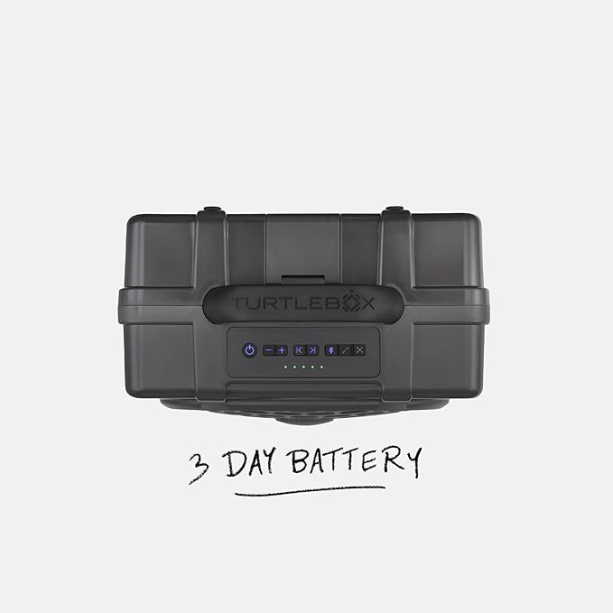 Turtlebox Original Gen 3: Portable Outdoor Bluetooth Speaker – Ultra-Loud (120dB), Waterproof (IP67), Rugged, Impact-Resistant, 3-Day Battery | Party Mode: Unlimited Pairing for Stereo Sound, Gray