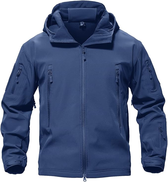 TACVASEN Men's Special Ops Military Tactical Soft Shell Winter Warm Fleece Lined Jacket Rain Hood Coat Hiking Snowboard