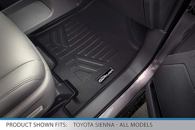 SMARTLINER Custom Fit Floor Mats 2 Row Liner Set for 2013-2020 Toyota Sienna