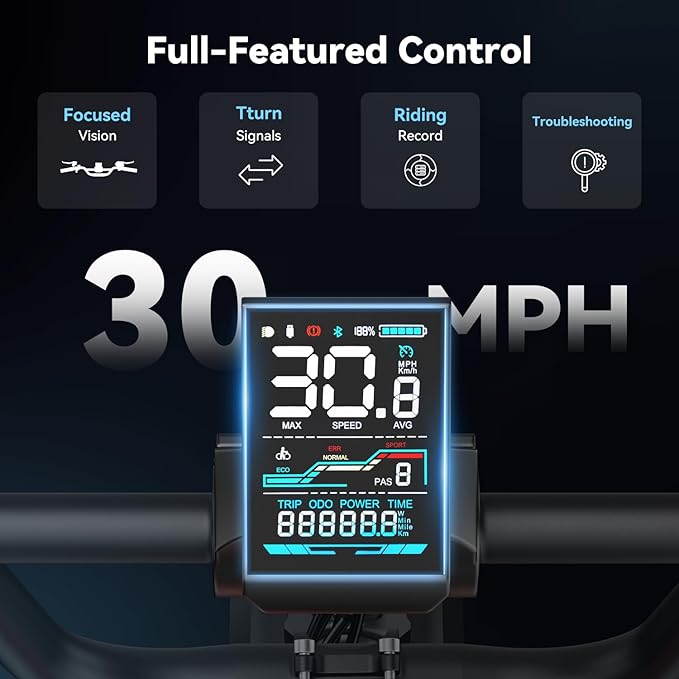 Jasion RetroVolt Electric Bike for Adults, 1500W/2000W Peak - 30/38MPH Electric Dirt Bike, 48V-52V, 13AH/20AH Battery, 65/90Miles Max Range Electric Motorcycle, 20'' X 4'' Fat Tire All-Terrain E-Bike