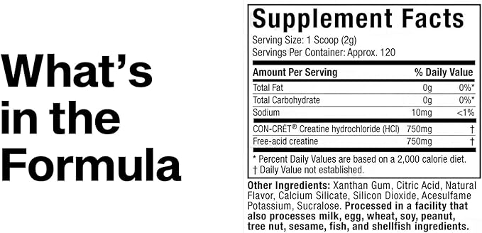 MuscleTech Cell-Tech Creactor Creatine HCl Powder | Post Workout Muscle Builder for Men & Women | Creatine Hydrochloride + Free-Acid | Unflavored (120 Servings)