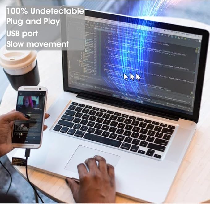 USB Mouse Jiggler Undetectable - Plug & Play Mouse Mover, Keeps Computer Awake, No Software, Work from Home USB Device