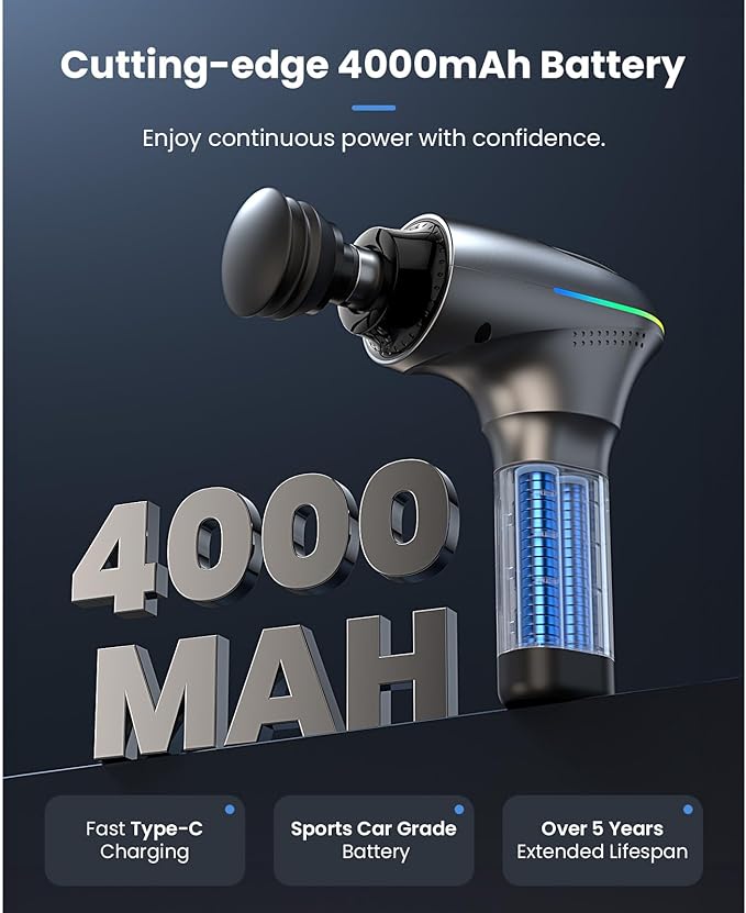 BOB AND BRAD A2 Pro Massage Gun with Heat and Cold Therapy, FSA Eligible/HSA Eligible, Professional Percussion Massage Gun Deep Tissue for Home Gym, Portable Muscle Massager with Force Sensor Light
