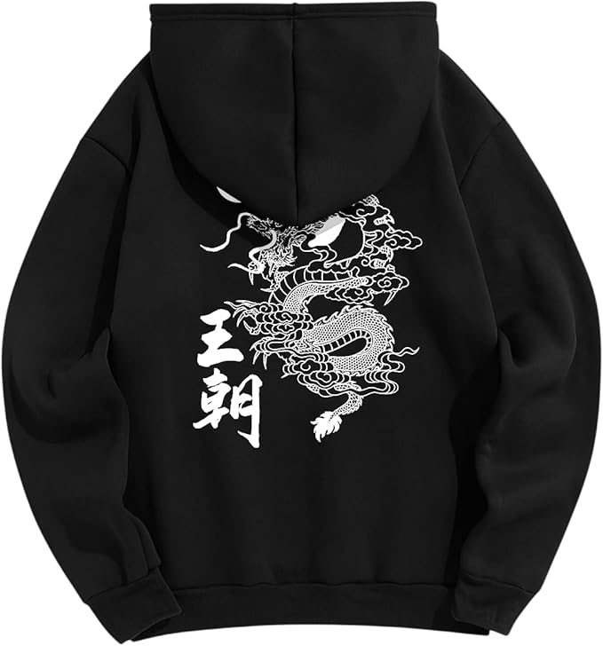 ZAFUL Men's Drawstring Hooded Sweatshirt Unisex Long Sleeve Hoodies Sweatshirts Casual Pullover