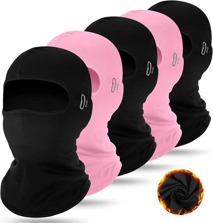 Suhine 5 Pcs Winter Balaclava Ski Mask Windproof Thermal Full Face Mask Cold Weather Balaclava with Reflective Stripe
