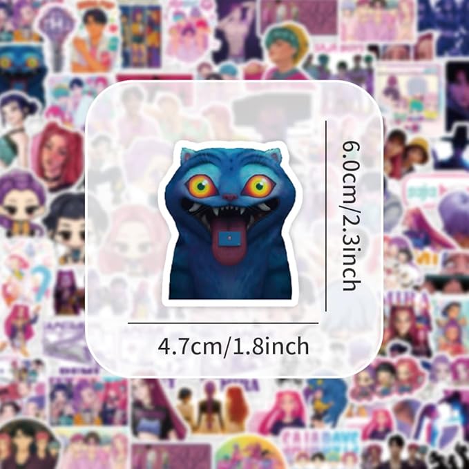 Demon Movie Hunters Stickers,74PCS Korean Idol Anime Style Stickers for Water Bottles,Waterproof Vinyl Decal for Teen Girl Adult Laptop Skateboard Phone Case Guitar Travel Case Bike Notebook