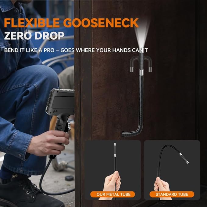360° Flexible Endoscope Camera with Light,Inspection Endoscope, 0.24-inch Probe Scope Cameras, 4.3-inch Display Snake Camera, Borescopes for Automotive Inspection and Machinery Maintenanc, 3.3ft