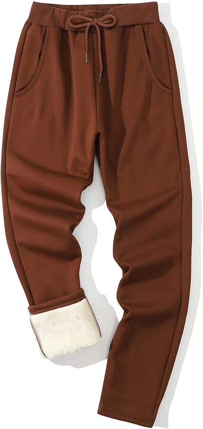 Gihuo Men's Winter Fleece Pants Sherpa Lined Sweatpants Active Running Jogger Pants