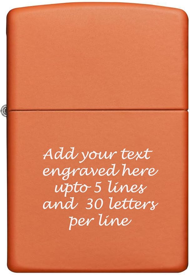 Customized Personalized ZIPPO Classic Windproof Oil Lighter Engraving (Orange)