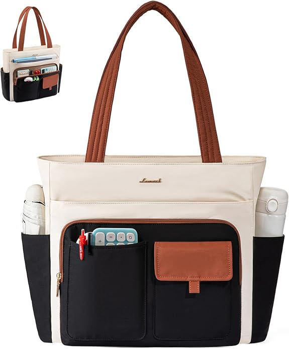 LOVEVOOK Tote Bag for Women,Light Puffer Tote Bag with Multi-pockets,Stylish Carry on Laptop Bags for Daily,Travel,Work,Gym | with Multi-pockets, Stylish, Carry on, for Daily, Travel, Work