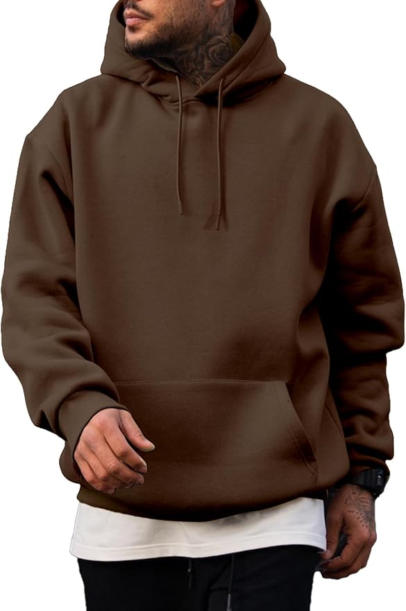 JMIERR Mens Casual Cotton Hooded Collar Drawstring Hoodies Pullover Sweatshirts Casual Long Sleeve Shirts