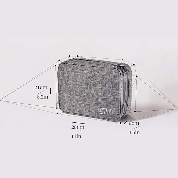 OrgaWise Electronics Organizer, Electronic Accessories Bag Travel Cable Organizer Three-Layer for iPad Mini, Kindle, Hard Drives, Cables, Chargers