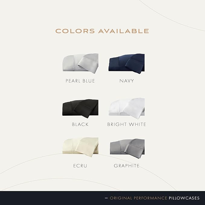 SHEEX Original Performance Cooling Pillowcases, Ultra-Soft Pillowcase Set, 2 Cooling Pillow Covers, Standard, Navy