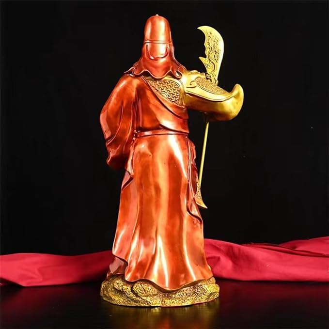burid Pure Copper Chinese Feng Shui Guan Gong Statue God of Wealth Home and Office Decoration Wu God of Wealth Guan Yu Statue Best Furnishings Gifts