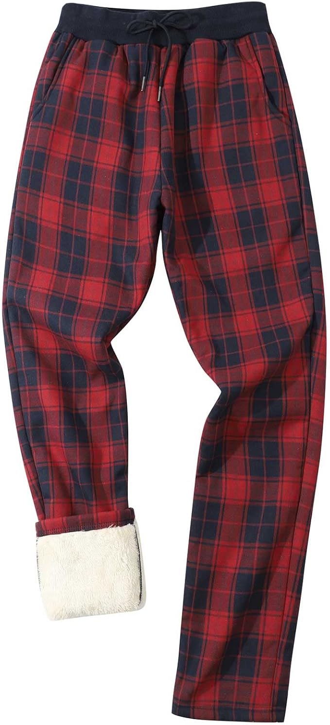 Gihuo Men's Winter Fleece Pants Sherpa Lined Sweatpants Active Running Jogger Pants