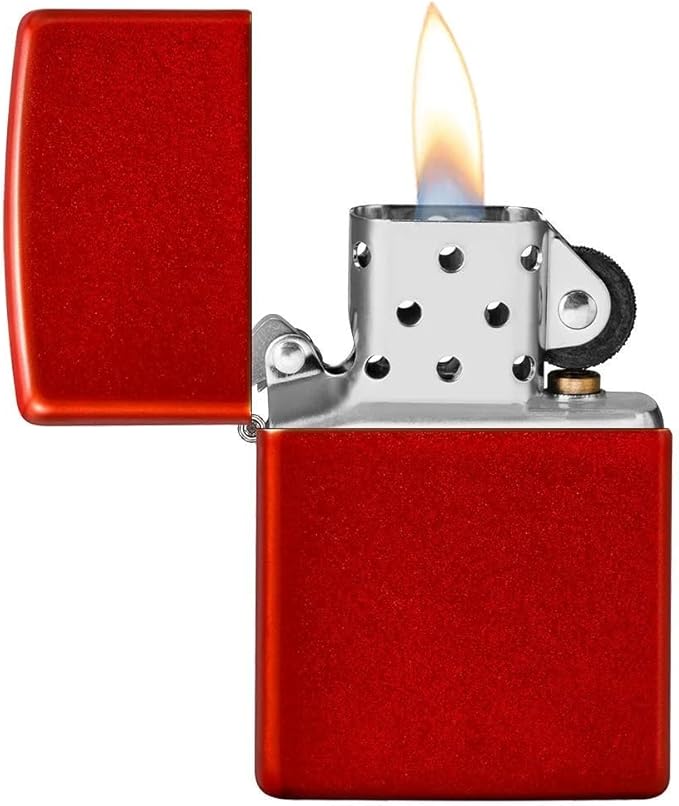 Customized Personalized ZIPPO Classic Windproof Oil Lighter Engraving (Metallic Red)