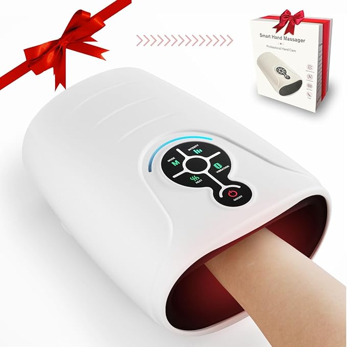AERLANG Hand Massager,Birthday gifts for women Mom,Valentines Day Gifts for Her Hand Massage Machine with Heat and compression Electric Hand Massager for Arthritis and Carpal Tunnel Cordless Massagers
