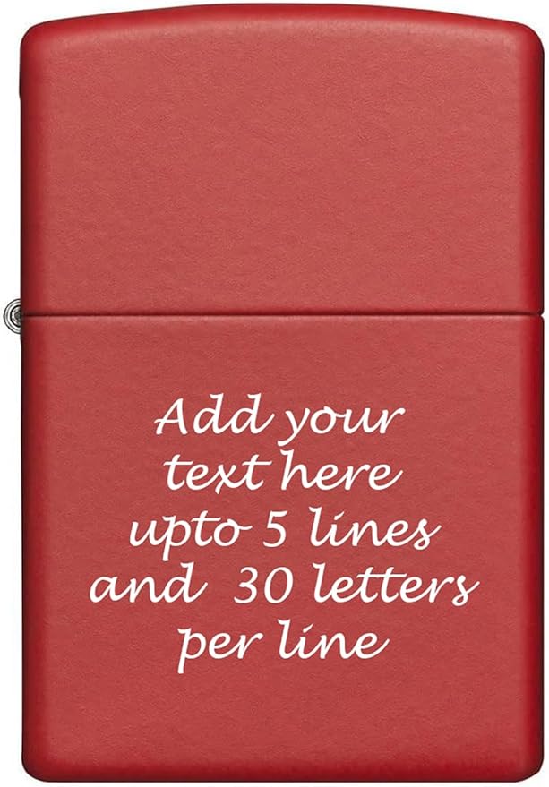 Customized Personalized ZIPPO Classic Windproof Oil Lighter Engraving (Red)