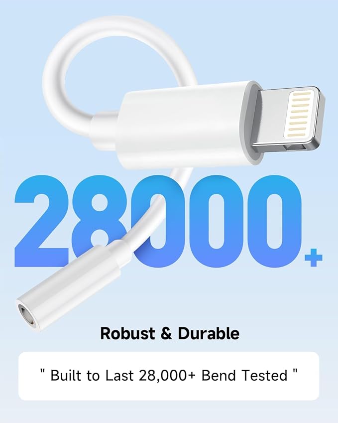 Apple MFi Certified 5 Pack Lightning to 3.5 mm Headphone Jack Adapter for iPhone, iPhone Aux Adapter Converter Dongle Audio Cable Compatible with iPhone 14 13 12 11 X XS 8 7 White