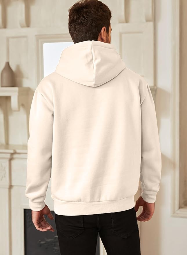 JMIERR Mens Casual Cotton Hooded Collar Drawstring Hoodies Pullover Sweatshirts Casual Long Sleeve Shirts
