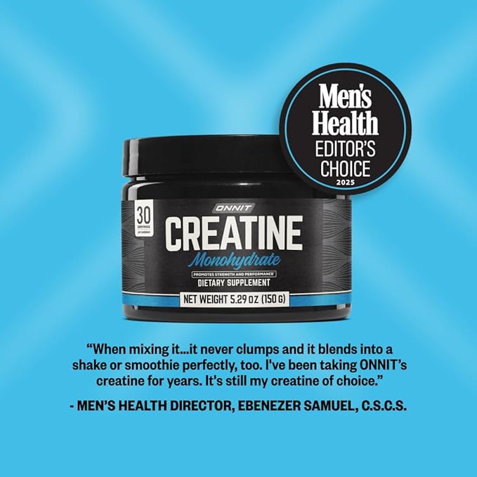 ONNIT Creatine Monohydrate Powder, IGEN(TM) Non-GMO Tested 5g Premium Creatine for Muscle Strength, Power and Lean Mass, Supports Brain Health, Brain Cellular Energy, Unflavored, 30 Servings, 5.29 oz