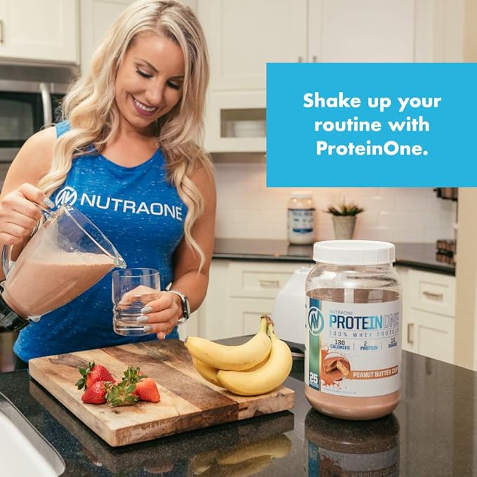 NutraOne ProteinOne Whey Protein Promote Recovery and Build Muscle with a Protein Shake Powder for Men & Women (Chocolate PB Cup, 5 LB)