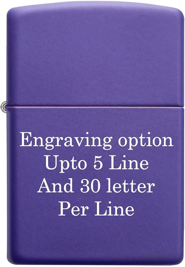 Personalized Classic Purple Matte Zippo Lighter - Free Engraving - Christmas, Halloween & Valentines Day Gift