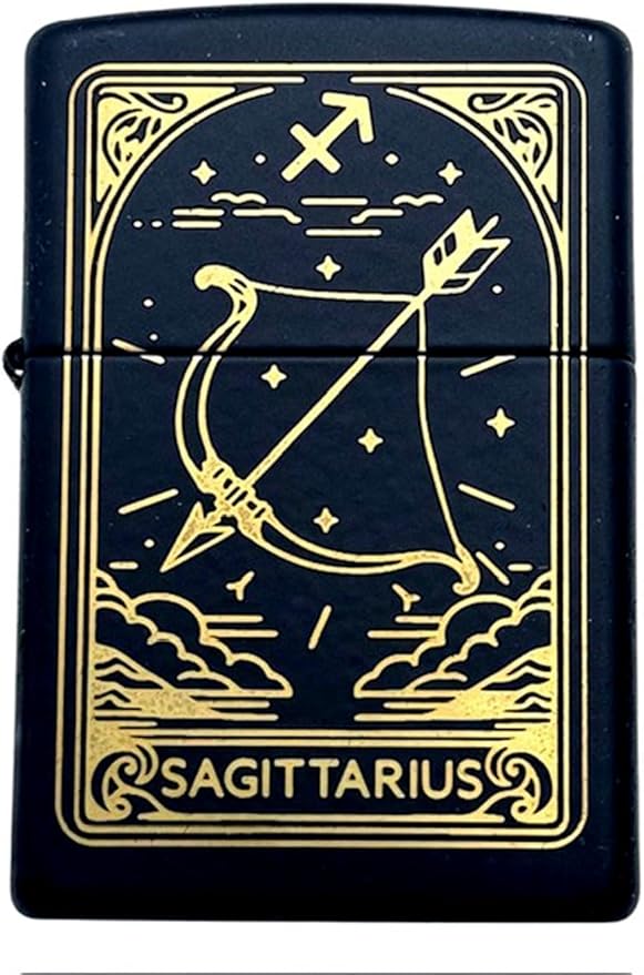 Zippo Lighter - Personalized Custom Message Engraved on Backside Zodiac, Horoscope Signs (Sagittarius)