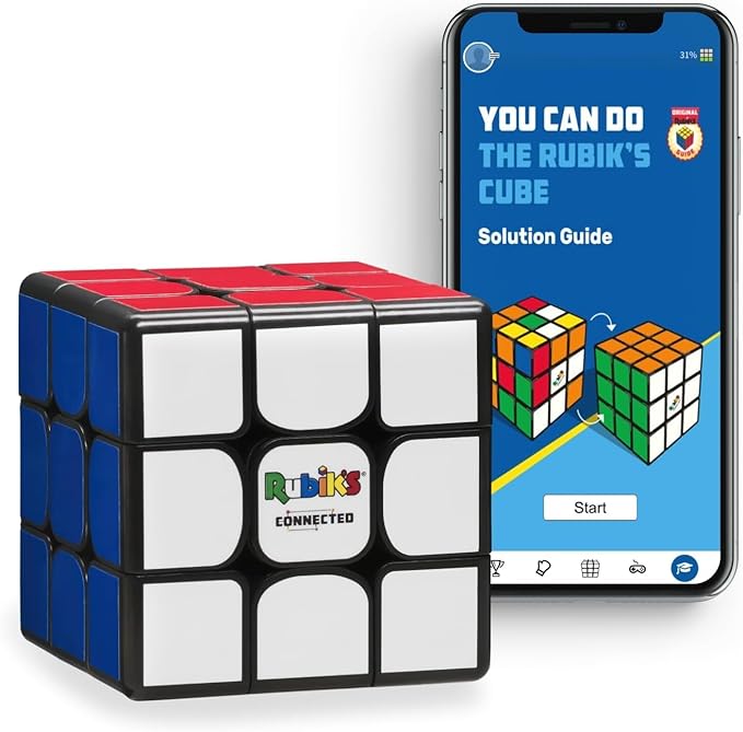 The Original Rubik’s Connected, Go from Beginner to Pro in No Time. 3x3 Smart Magnetic Intelligent Speed Cube. User Friendly App & Online Battles. Rechargeable Battery. STEM Puzzle. Fits All Ages