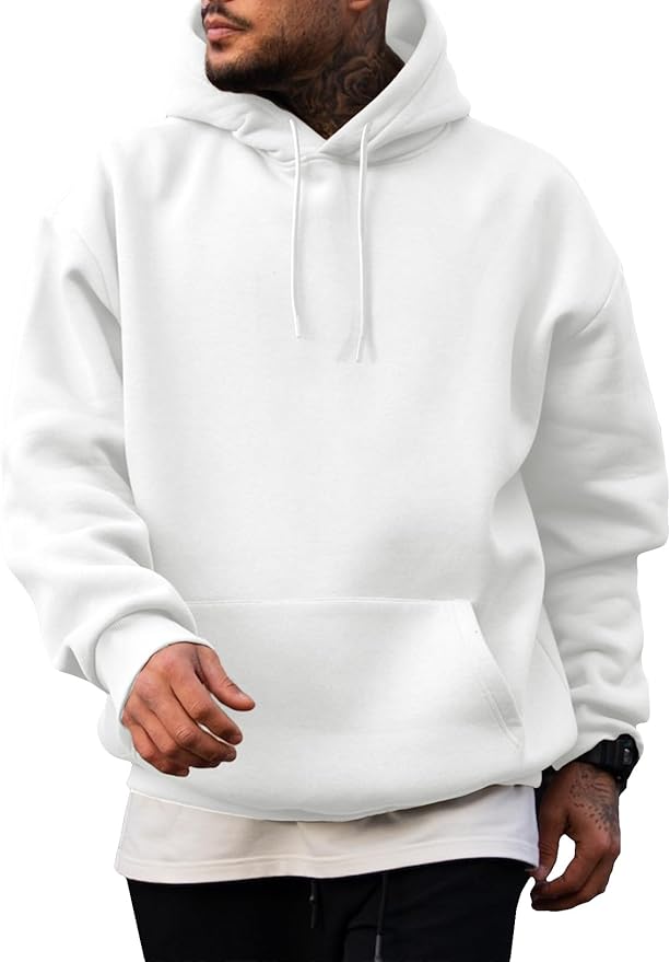 JMIERR Mens Casual Cotton Hooded Collar Drawstring Hoodies Pullover Sweatshirts Casual Long Sleeve Shirts
