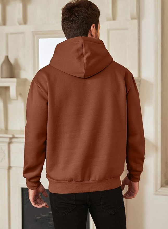 JMIERR Mens Casual Cotton Hooded Collar Drawstring Hoodies Pullover Sweatshirts Casual Long Sleeve Shirts