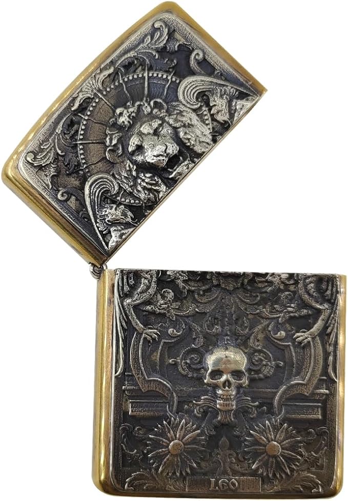 Brass Lighter Case Handmade Gift for Men,Lighter Pouches Protective Storage Case Holder for Father, Boyfriend, Husband Stylish Design for Home Everyday Carry Outdoor Hiking Camping